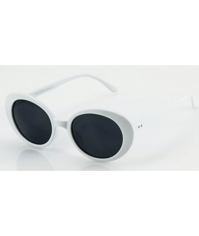 Oversized NIRVANA Kurt Cobain Oval Bold Vintage Sunglasses For Women Men Eyewear - Checkered Frame Black Lens - CL186Z0ESSM $...