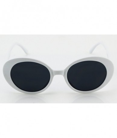 Oversized NIRVANA Kurt Cobain Oval Bold Vintage Sunglasses For Women Men Eyewear - Checkered Frame Black Lens - CL186Z0ESSM $...