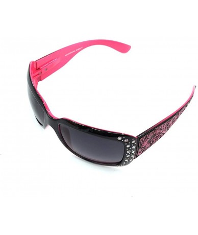 Wayfarer Wayfarer Rhinestone Sunglasses For Women Western UV 400 Protection Shades With Bling - CH19CDT5ZIC $19.34