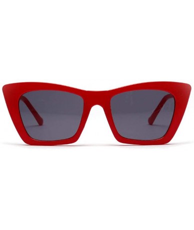 Cat Eye Fashion Luxury Cat Eye Sunglasses Women Brand Designer Yellow AS PICTURE - Red Gray - C118XE9HOXX $6.80