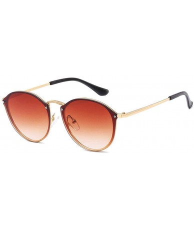 Round Retro Sunglasses Women 2019 Mirror Pink Round Vintage Sun Glasses Er Dames - Gold-gradient Tea - CU198AGYHWQ $28.90