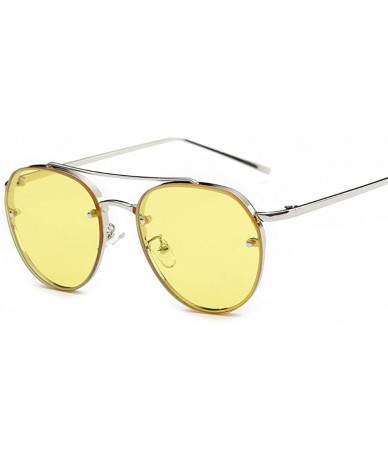 Rimless Reflective Rimless Sunglasses Fashion Vintage Eyewear for Unisex - Yellow - CH183A8YSEX $25.19