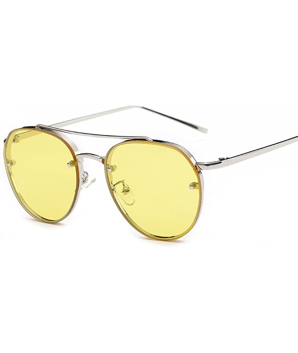 Rimless Reflective Rimless Sunglasses Fashion Vintage Eyewear for Unisex - Yellow - CH183A8YSEX $10.20