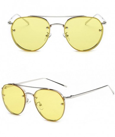 Rimless Reflective Rimless Sunglasses Fashion Vintage Eyewear for Unisex - Yellow - CH183A8YSEX $10.20
