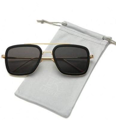 Sport Square Sunglasses For Unisex Goggle Classic Alloy Frame Gradient Lens Tony Stark LK1803 - CS18WNOHSEX $17.51