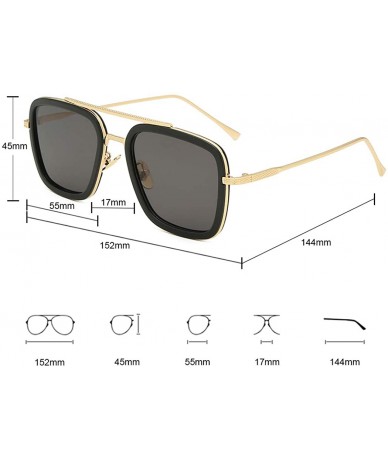 Sport Square Sunglasses For Unisex Goggle Classic Alloy Frame Gradient Lens Tony Stark LK1803 - CS18WNOHSEX $17.51