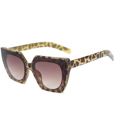 Square Fashion Square Large Frame Sunglasses for Men and Women Personalized Street Shot 2140 - Leopardtea - CZ18AN2AOY5 $7.92