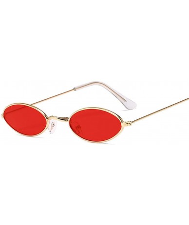 Round Small Frame Black Shades Round Sunglasses Women Oval Vintage Fashion Pink Sun Glasses Oculos De Sol - Silverblue - CU19...