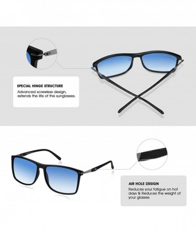 Sport Polarized Sunglasses for Men- UV400 Protection Lightweight Sunglasses - Matte Blue - CV18WY95UK9 $14.54
