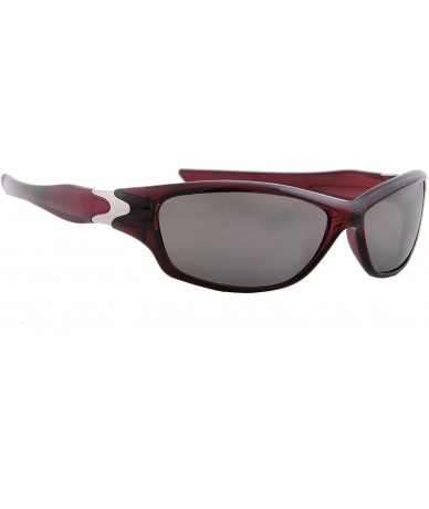Goggle Sunglasses for Men Full Frame Mirrored Lens Outdoor Sport Sunglasses - Brown Frame/ Mirror Silver Lens - CQ18K4S2MYD $...