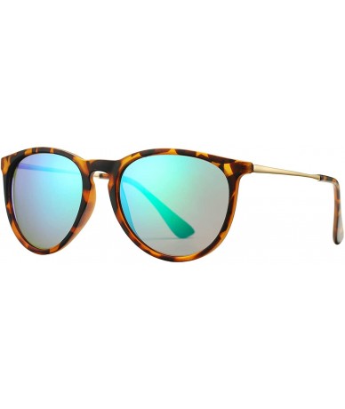 Round Classic Round Polarized Sunglasses for Women Vintage Brand Designer Style - CH18WHEA2SQ $16.12