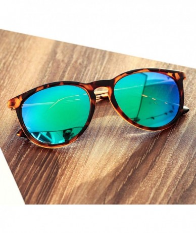 Round Classic Round Polarized Sunglasses for Women Vintage Brand Designer Style - CH18WHEA2SQ $16.12