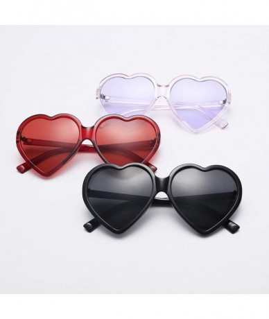 Rimless Women Fashion Oversized Heart Shaped Retro Sunglasses Cute Eyewear Uv Protection Eyeglasses Eyewear For Outdoor - CQ1...
