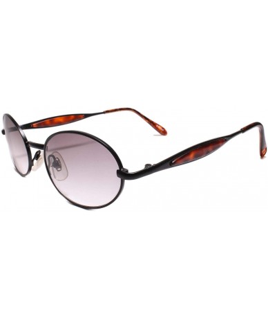 Oval Mens Classic Exotic Vintage Deadstock Retro Style Oval Sunglasses - Black - CE18WGCW93X $14.97
