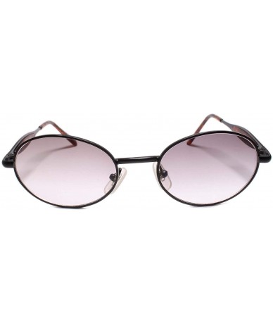 Oval Mens Classic Exotic Vintage Deadstock Retro Style Oval Sunglasses - Black - CE18WGCW93X $14.97