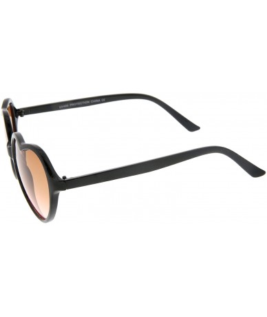 Oversized Women's Black Frame Colored Gradient Lens Heart Shaped Sunglasses 56mm - Black / Orange-pink - C312N1GALSD $12.04