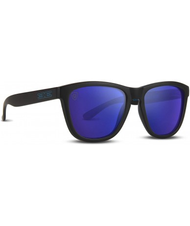 Wrap Lutzka X Skateboarding Sport Sunglasses Black with Blue Mirror Lens - CL18QQXXSAI $45.79