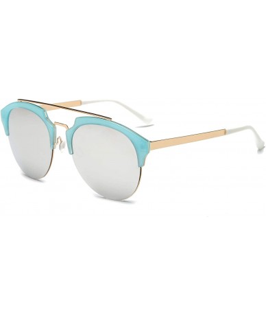 Cat Eye Women Round Cat Eye Fashion Sunglasses - Grey - C018WU4ZKEA $36.58