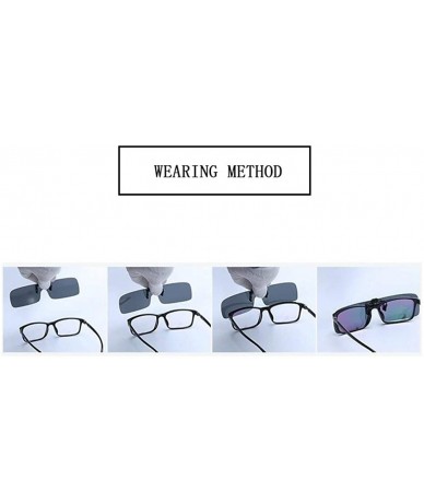 Rectangular Polarized Clip on Sunglasses Anti Glare for Prescription Eyeglasses Clip - Type 4 - CD18OYTURZD $7.84