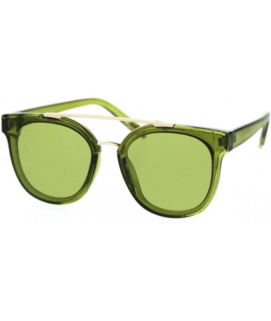 Rectangular Trendy Retro Panel Lens Horn Rim Hipster Sunglasses - Gold Green - C518RA7L2HH $14.23