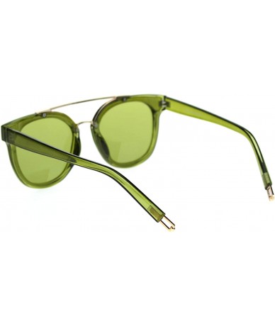 Rectangular Trendy Retro Panel Lens Horn Rim Hipster Sunglasses - Gold Green - C518RA7L2HH $14.23
