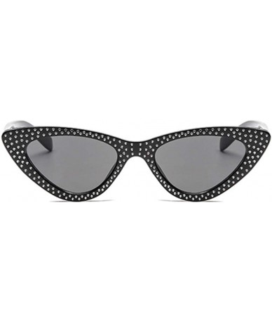 Cat Eye Luxury Cat Eye Sunglasses Rhinestone Small Sexy Women Brand Fashion Sunglasses Female Red Vintage UV400 Sunglass - CP...