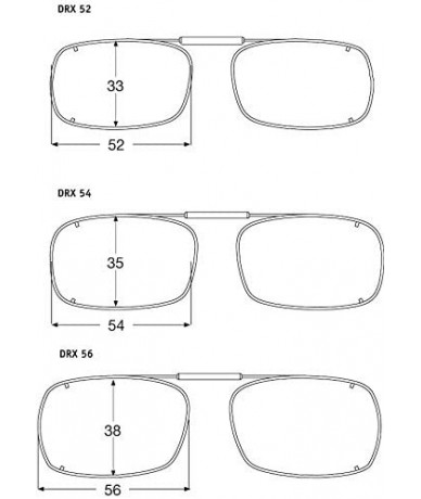 Rectangular Visionaries Polarized Clip on Sunglasses - DRX Rec - Bronze Frame - 52 x 33 Eye - CX12LZE1E1Z $38.69