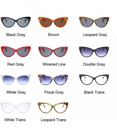Cat Eye Cat Eye Sunglasses Women Retro Female Sun Glasses Female UV400 - Leopard Gray - CA198Y2KHRD $8.83