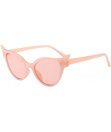 Oval Unisex Fashion Eyewear Unique Sunglasses Cat Eye Vintage Glasses - Multicolor a - CW1970G7YGL $9.52