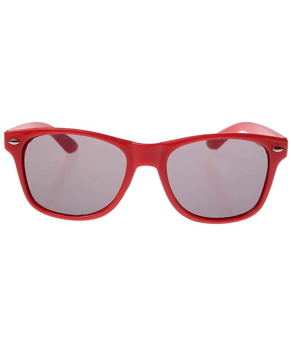 Square Fashion Unisex Square Vintage Sunglasses Men Women Rivets Metal Design Black - Red - CD18YR7OKI3 $10.73