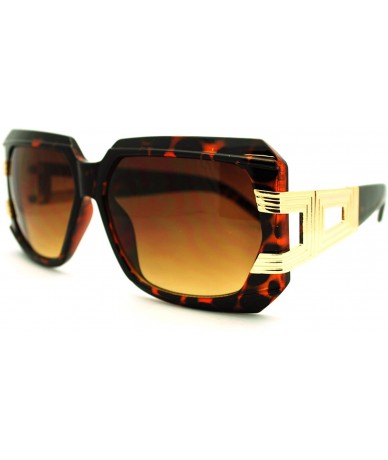 Square Bold Oversized Square Sunglasses Modern Hip Hop Celebrity Fashion - Tortoise - CK11HQ2OQY3 $9.48