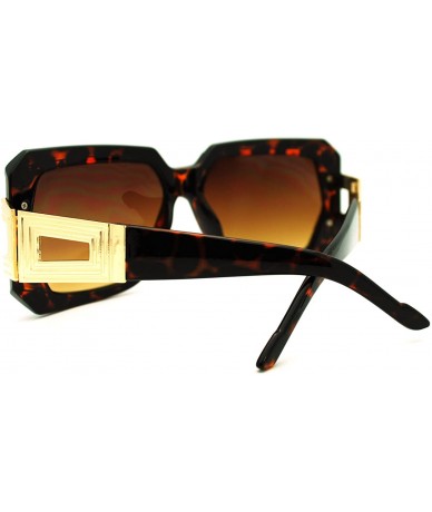 Square Bold Oversized Square Sunglasses Modern Hip Hop Celebrity Fashion - Tortoise - CK11HQ2OQY3 $9.48