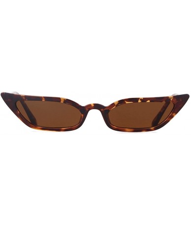 Rectangular Vintage Sunglasses Women Cat Eye Frame Colorful lens Glasses UV 400 Protection - Tortoise Frame Brown Lens - CP18...