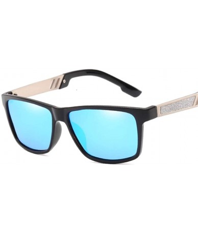 Square Men Polarized Square Mirror Sunglasses For Men Anti-Glare Driver's Eyewear - Brown - CL199G0XC6E $15.32