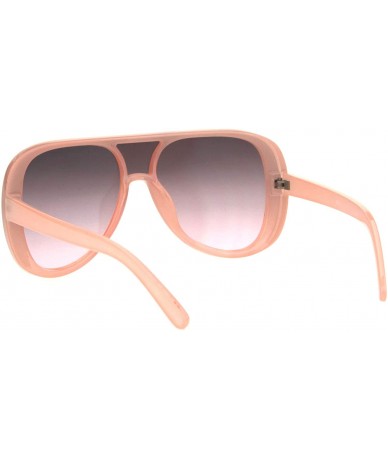 Aviator Womens Oversized Shield Aviator Sunglasses Retro Modern Fashion Shades - Pink (Pink Smoke) - CM18L5R39YT $9.20