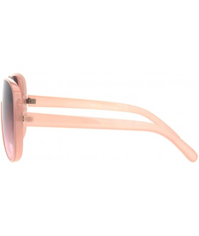 Aviator Womens Oversized Shield Aviator Sunglasses Retro Modern Fashion Shades - Pink (Pink Smoke) - CM18L5R39YT $9.20