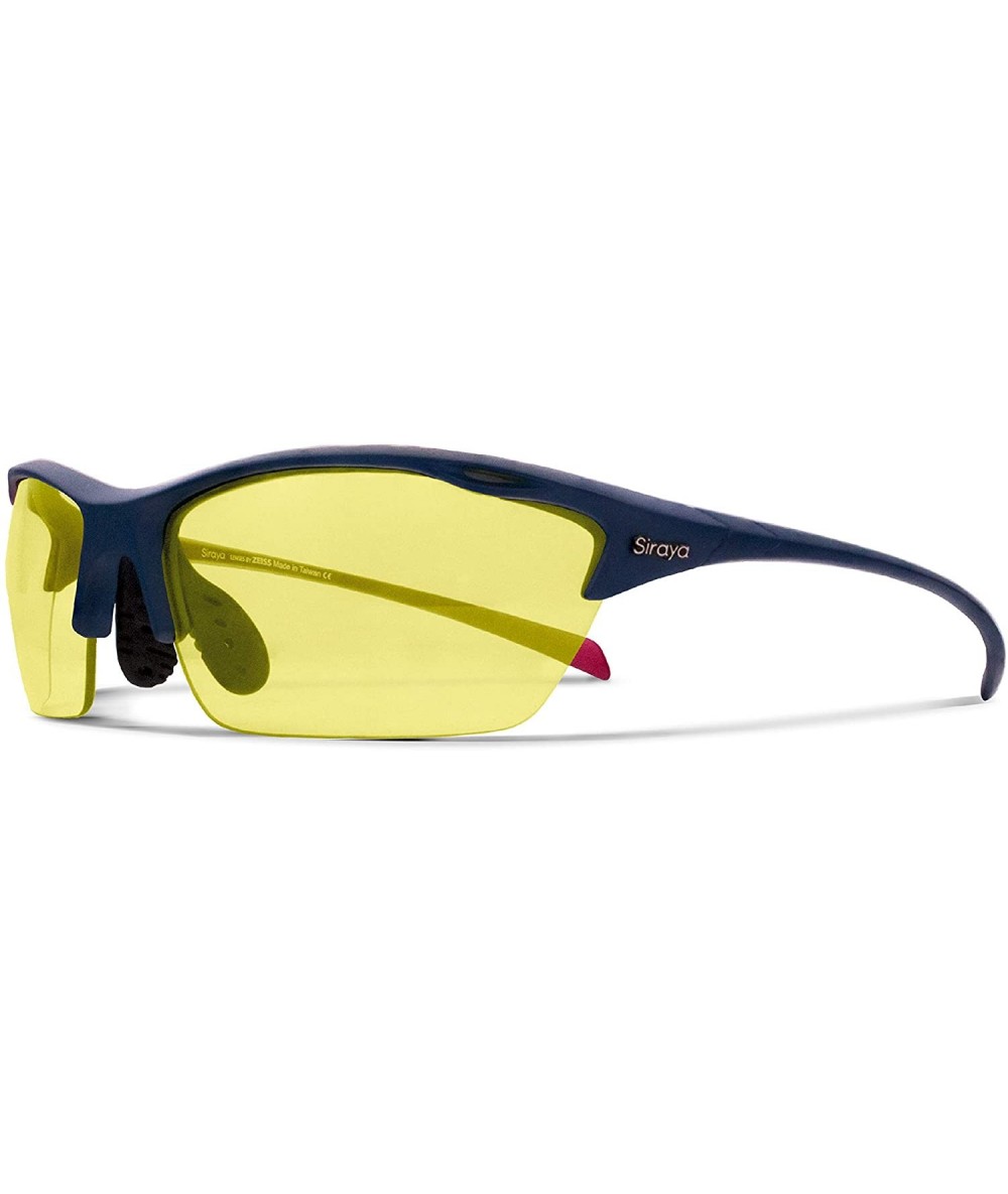 Sport Alpha Red Blue Running Sunglasses with ZEISS P2140 Yellow Tri-flection Lenses - CF18KMZKXM8 $21.93