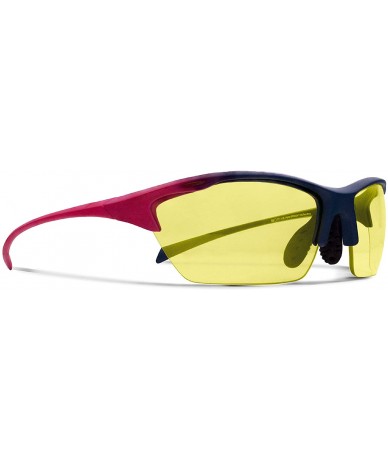 Sport Alpha Red Blue Running Sunglasses with ZEISS P2140 Yellow Tri-flection Lenses - CF18KMZKXM8 $21.93