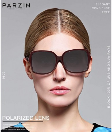 Rectangular Polarized Sunglasses for Women Vintage Large Frame Sun Glasses Ladies Shades PZ9515 - CL18YDAYDDX $19.23
