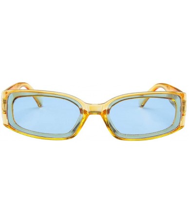 Oversized Sunglasses for Women Polarized UV Protection Cat Eyes Small Face Lightweight Mirrored Eyeglasses - Yellow - CN18RAK...