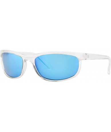 Wrap Polarized Sun Glasses for Men Women Unisex Frame Wrap Rectangle Sport Sunglasses with Case and Cloth - CP18AINY0RL $27.32
