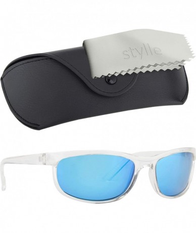 Wrap Polarized Sun Glasses for Men Women Unisex Frame Wrap Rectangle Sport Sunglasses with Case and Cloth - CP18AINY0RL $17.39