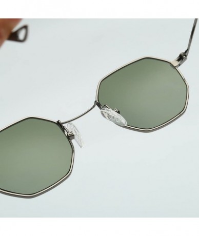 Oversized Fashion Aviator Glasses for Womens Men Metal Irregularity Frame Glasses Brand Classic Goggles - Green - CE18RLES2YZ...