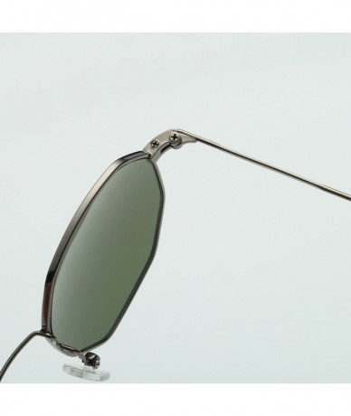Oversized Fashion Aviator Glasses for Womens Men Metal Irregularity Frame Glasses Brand Classic Goggles - Green - CE18RLES2YZ...