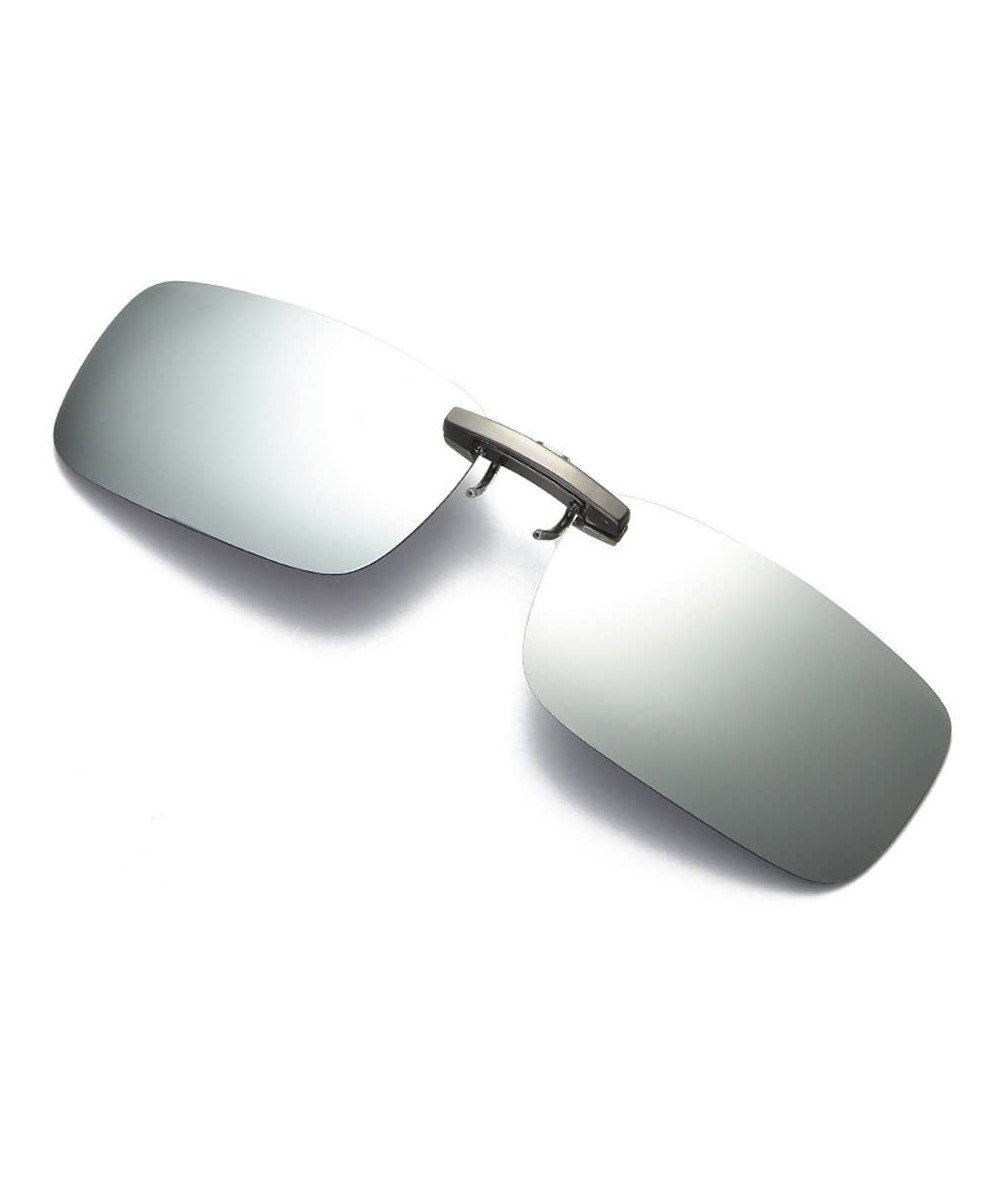 Square Sunglasses Detachable Driving Polarized - Silver - C518W68QMEX $11.40