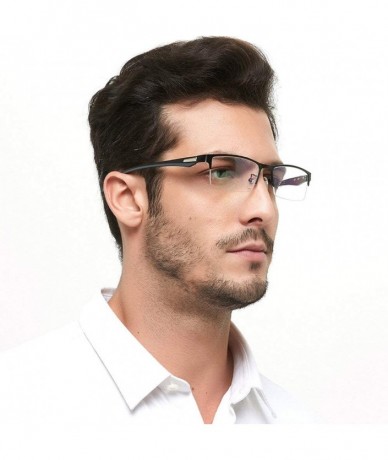 Square Transition Sunglasses Men Vintage High-end Business Myopia Sun Photochromic Lens Metal Half Frame Optical Glasses - CU...