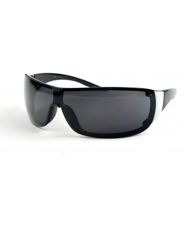 Wrap Unisex Fashion Sporty Wraparound Sunglasses P850 - Black-smoke Lens - CC11CNDUPFT $8.84