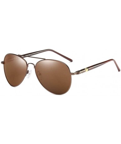 Aviator Driving Goggles Polarized Oculos De Sol UV400 Gafas C1 Gun Grey - C4 Coffee Tea - CM18YZUGY3L $20.88