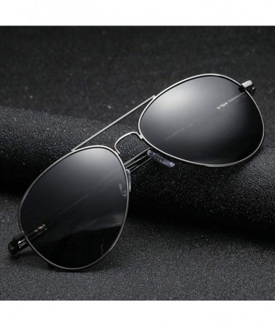 Aviator Driving Goggles Polarized Oculos De Sol UV400 Gafas C1 Gun Grey - C4 Coffee Tea - CM18YZUGY3L $11.83