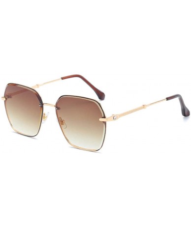 Aviator Frameless Trimming Sunglasses Fashion Box Sunglasses Female Sunglasses Tide - CN18XDG30ST $40.09